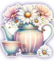 Figured card "Flowers and tea" (15)