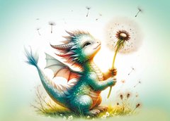 Little dragon with flowers (24-2)