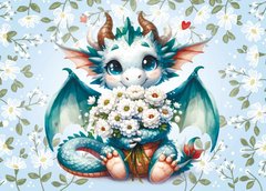 Little dragon with flowers (24-4)