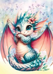 Little dragon with flowers (24-5)