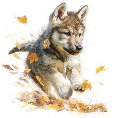 Postcard "Animals.Autumn" (25-2)