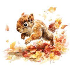Postcard "Animals.Autumn" (25-4)