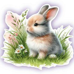 Die-cut card "Cute Rabbit" (1)