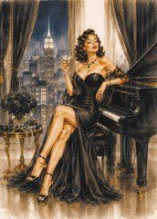 "Lady" Greeting Card (26-5) (AI)