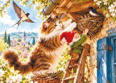 "Cat and Gnome" Postcard (26-2)