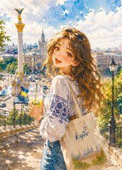 Postcard "Travels in Ukraine. Kyiv" (AI)