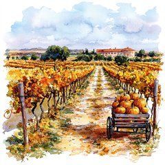 Postcard "Vineyard. Autumn" (25-1)