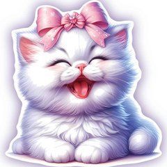 Figured postcard "White kitten" (1)
