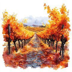 Postcard "Vineyard. Autumn" (25-2)
