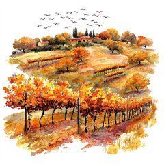 Postcard "Vineyard. Autumn" (25-4)