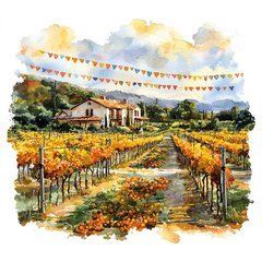 Postcard "Vineyard. Autumn" (25-5)