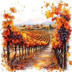 Postcard "Vineyard. Autumn" (25-6)