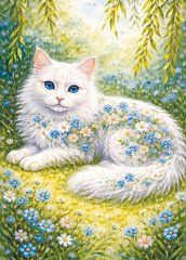 Postcard "Cat-flower" (26-1) AI