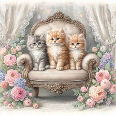 Postcard "Kittens" (26-4)