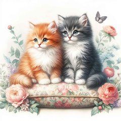 Postcard "Kittens" (26-5)